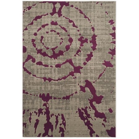 Safavieh Porcello Power Loomed Rectangle Rug- Light Grey - Purple- 4 ft. 1 in. x 6 ft. PRL7735B-4